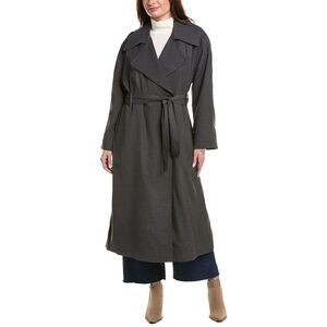 Leset Womens Jane Wool-Blend Trench Coat, Grey